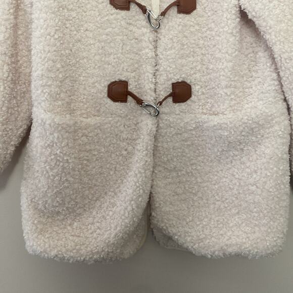 7 FOR ALL MANKIND Cozy Toggle Front Sherpa Teddy Jacket Size S - Picture 6 of 13